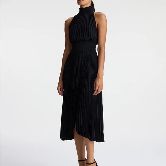 ALC Renzo Sleeveless Mock Neck Pleated Dress Size 4 Solid Black. Worn 1 time. - Picture 9 of 10